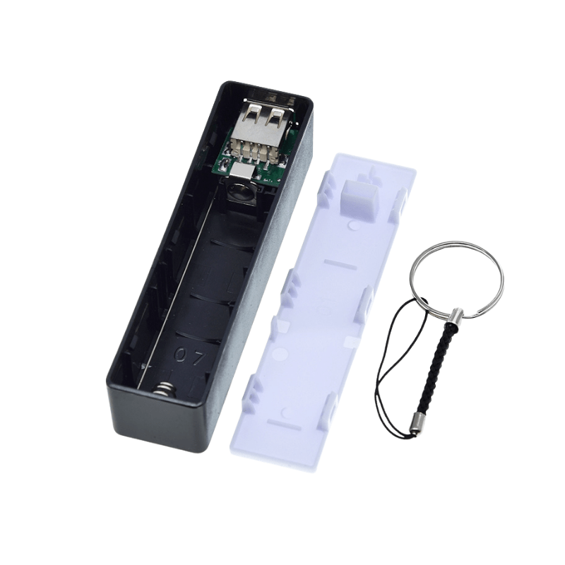 کیس پاوربانک تک باتری دارای خروجی USB 5V 1A